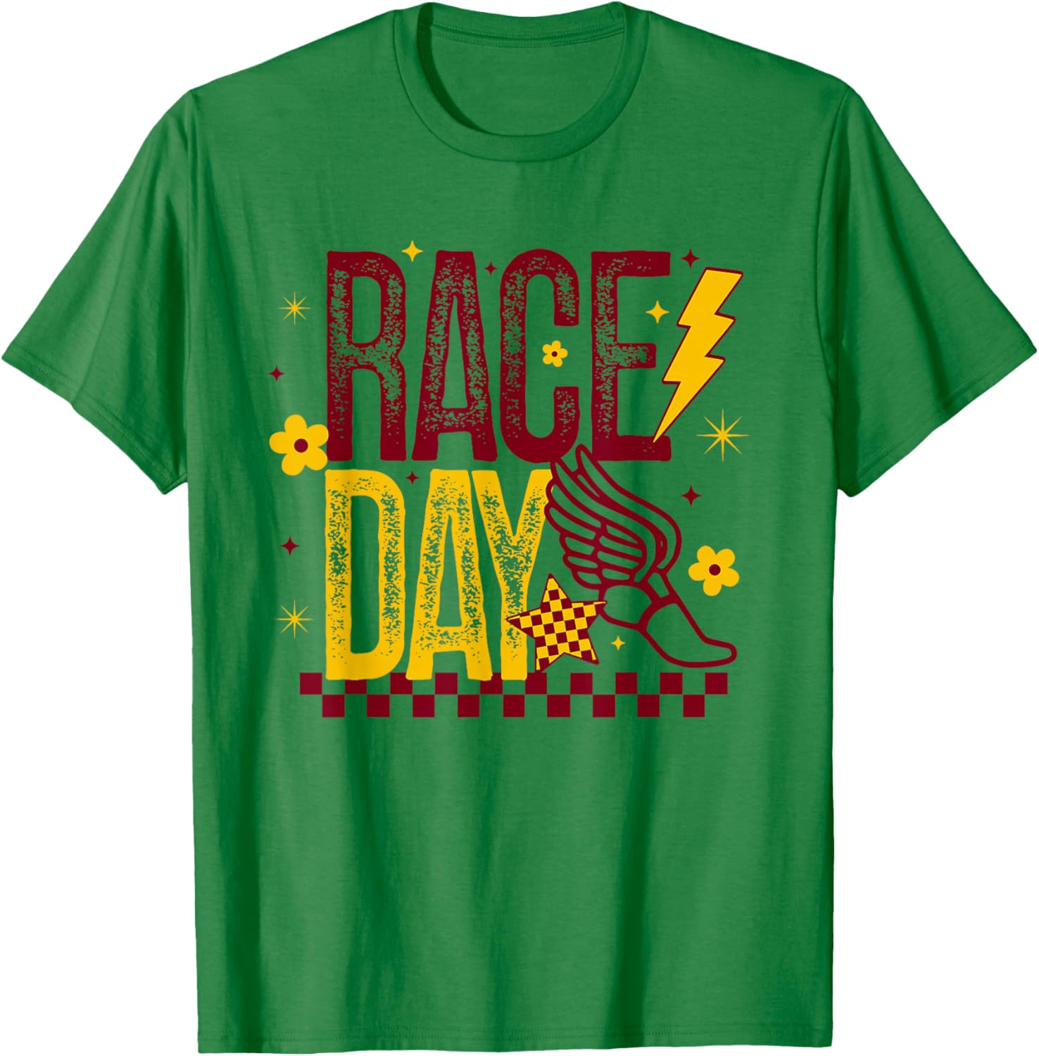 Cross Country Race Day Runner Track and Field Maroon & Gold T-Shirt - T-Shirt | Irish Green
