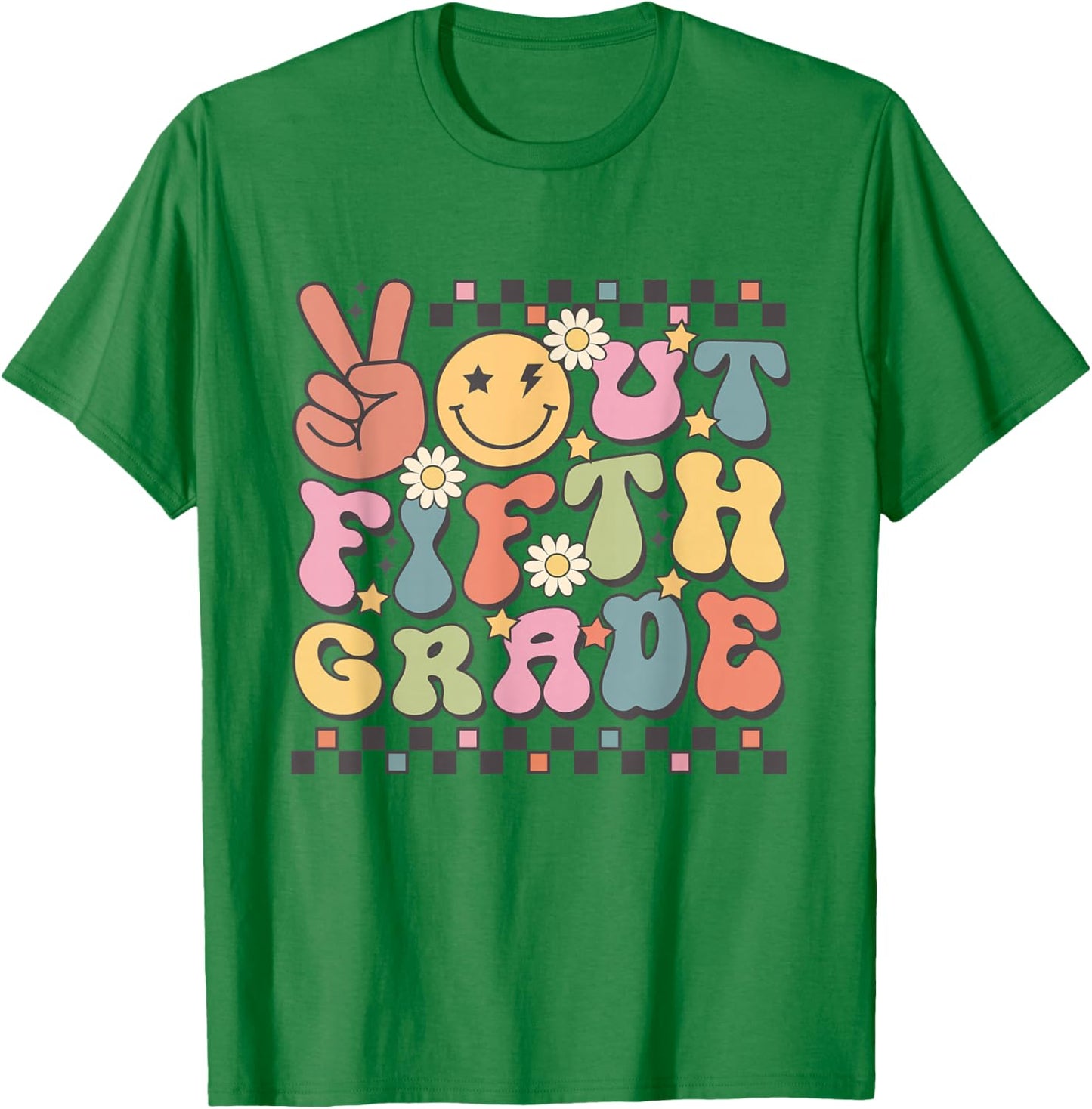 Last Day Of 5th Grade Peace Out Fifth Grade Graduation T-Shirt - T-Shirt | Irish Green