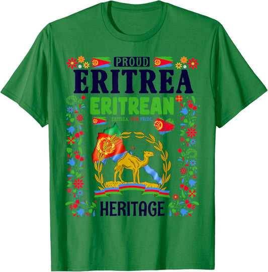 Eritrea Flag Themed Outfit Idea For Kids With Eritrean Flag T-Shirt - T-Shirt | Irish Green