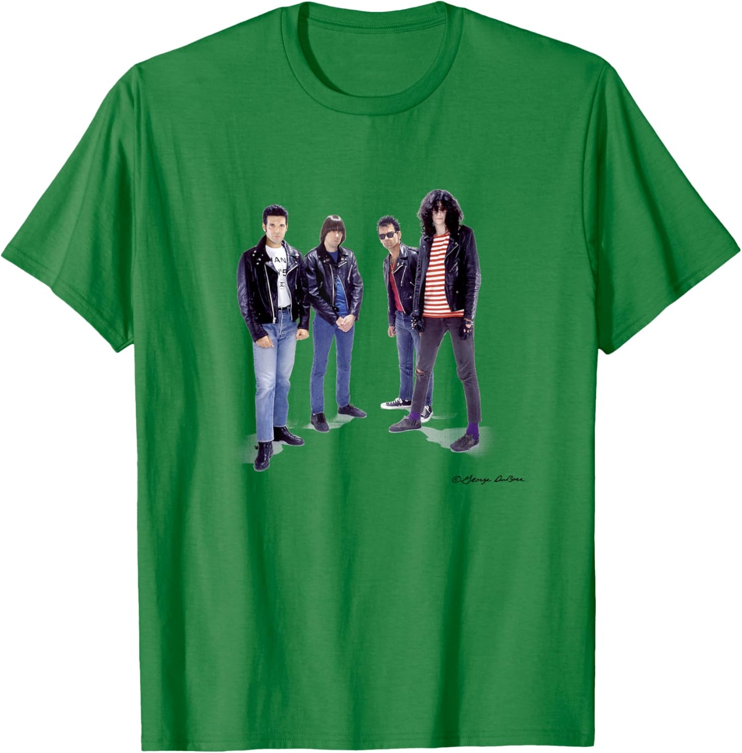 Ramones Punk Band Portrait with Clement Burke George DuBose T-Shirt - T-Shirt | Irish Green