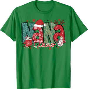 Nana Claus Christmas Pajama Santa Claus Family Matching T-Shirt - T-Shirt | Irish Green