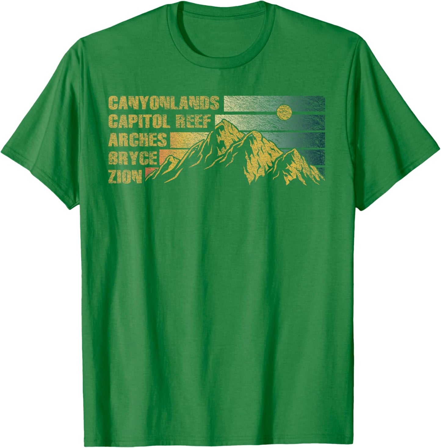 Vintage Utah Souvenir Big 5 Utah Mighty Five National Park T-Shirt - T-Shirt | Irish Green