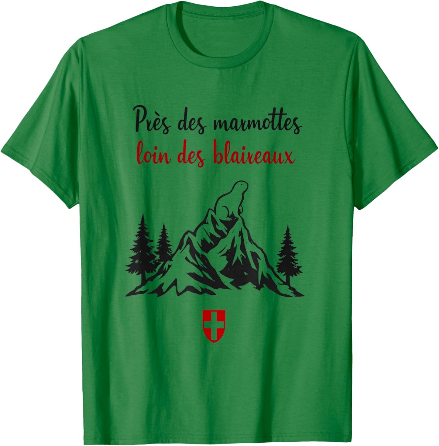 Funny Mountain Groundhog Gift Hiking Alps Savoy T-Shirt - T-Shirt | Irish Green