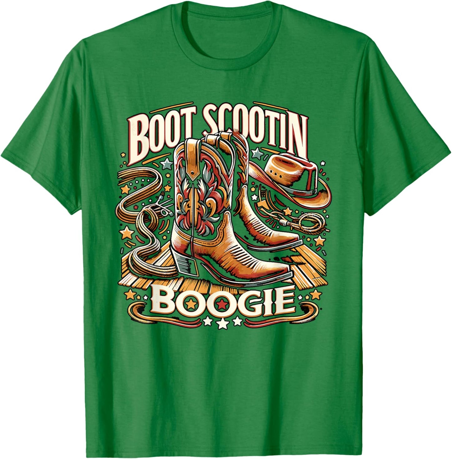 Boot Scootin’ Boogie Cowboy Western Cowboy Boots T-Shirt - T-Shirt | Irish Green