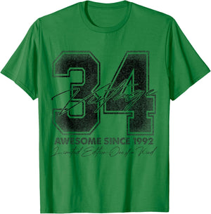 34 Year Old Gifts Vintage 1992 Limited Edition 34th Birthday T-Shirt - T-Shirt | Irish Green