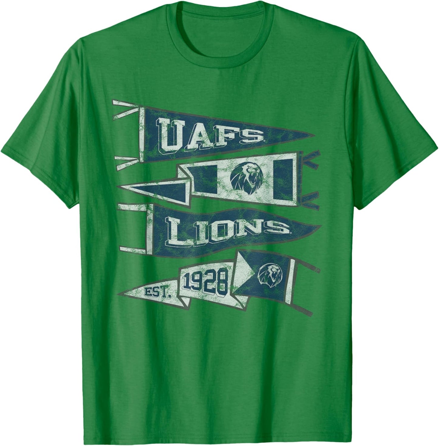 University of Arkansas Fort Smith Lions Distressed Pennants T-Shirt - T-Shirt | Irish Green