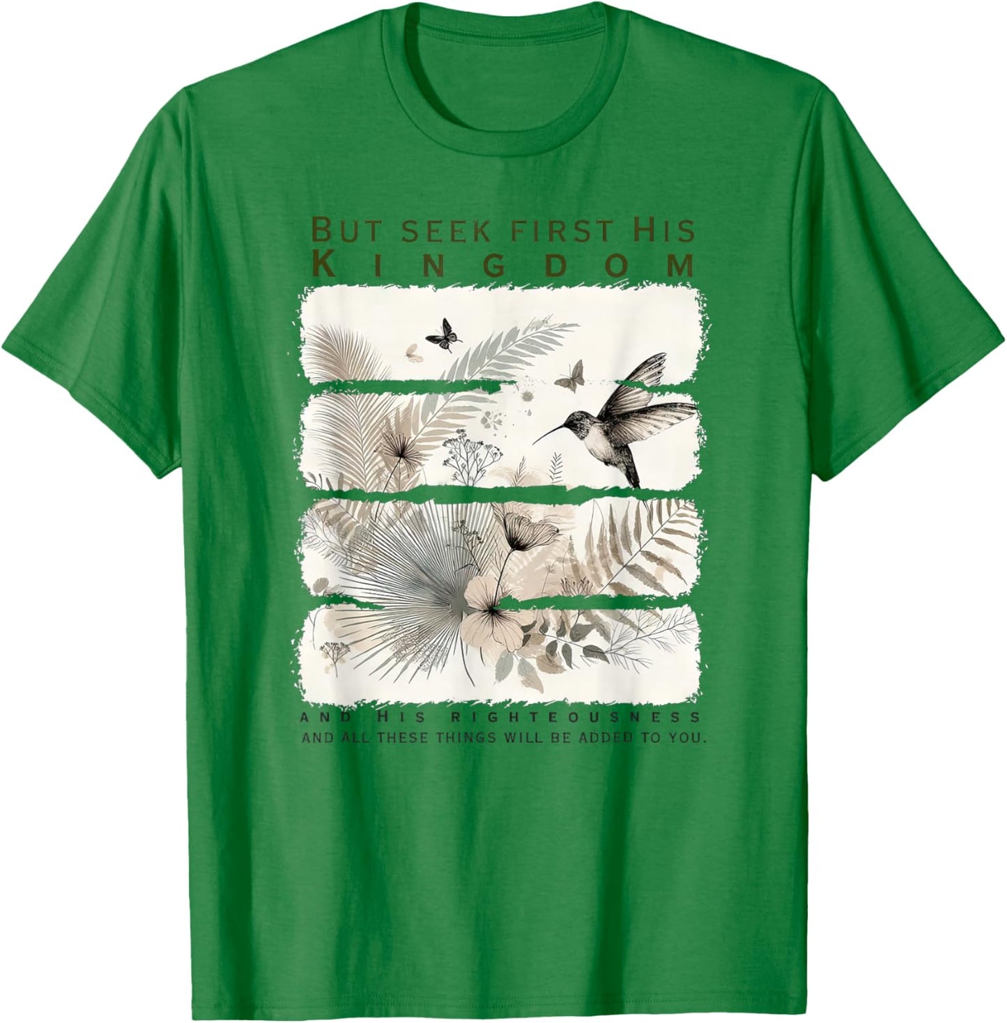 Women's Seek First The Kingdom of God Christian Bible Verse T-Shirt - T-Shirt | Irish Green