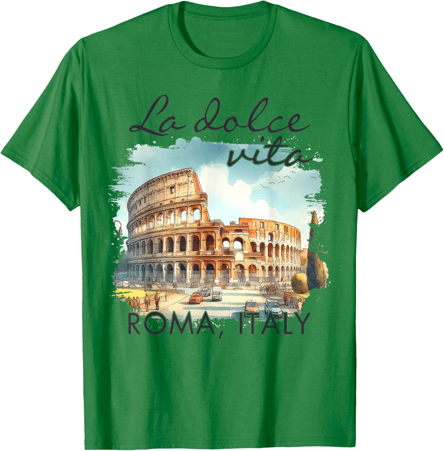 Roma Italy Traveling Colosseum Trip La Dolce Vita Roma Italy T-Shirt - T-Shirt | Irish Green