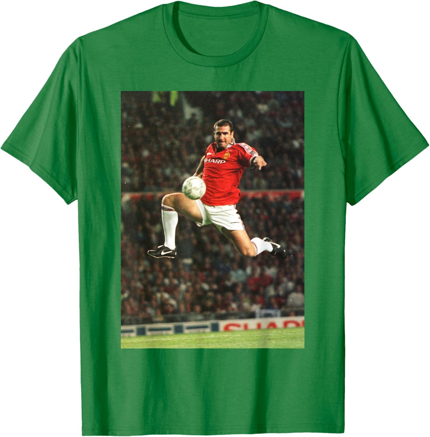 Eric Cantona Leap Manchester United Football World Cup T-Shirt - T-Shirt | Irish Green