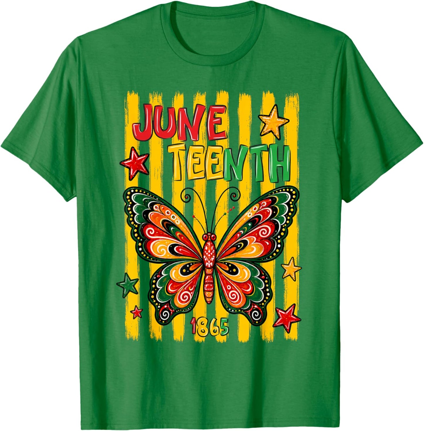 Juneteenth Butterfly 1865 June 19th Celebration Women Girls T-Shirt - T-Shirt | Irish Green