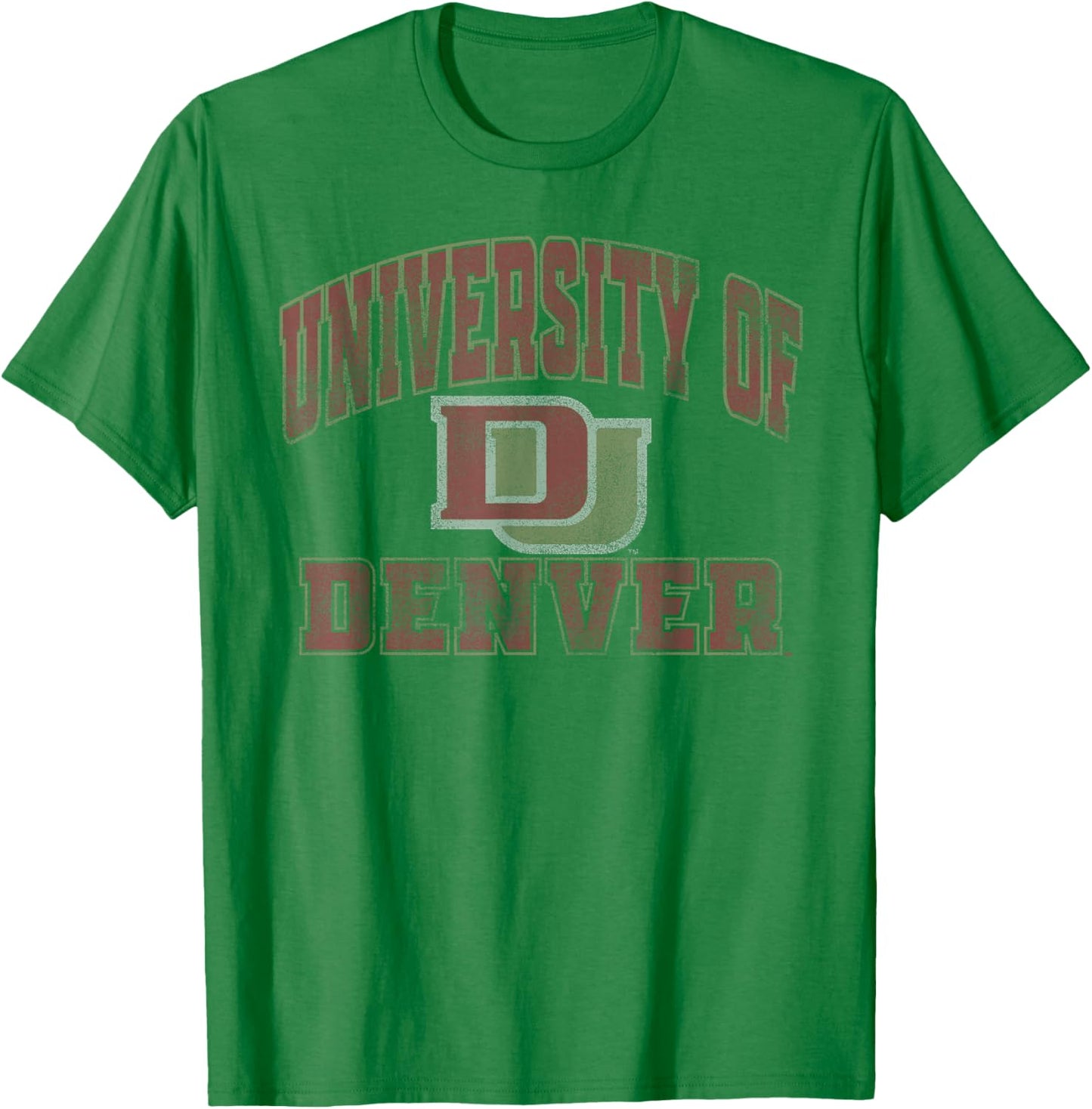 Denver Pioneers Vintage Worn Gray Officially Licensed T-Shirt - T-Shirt | Irish Green