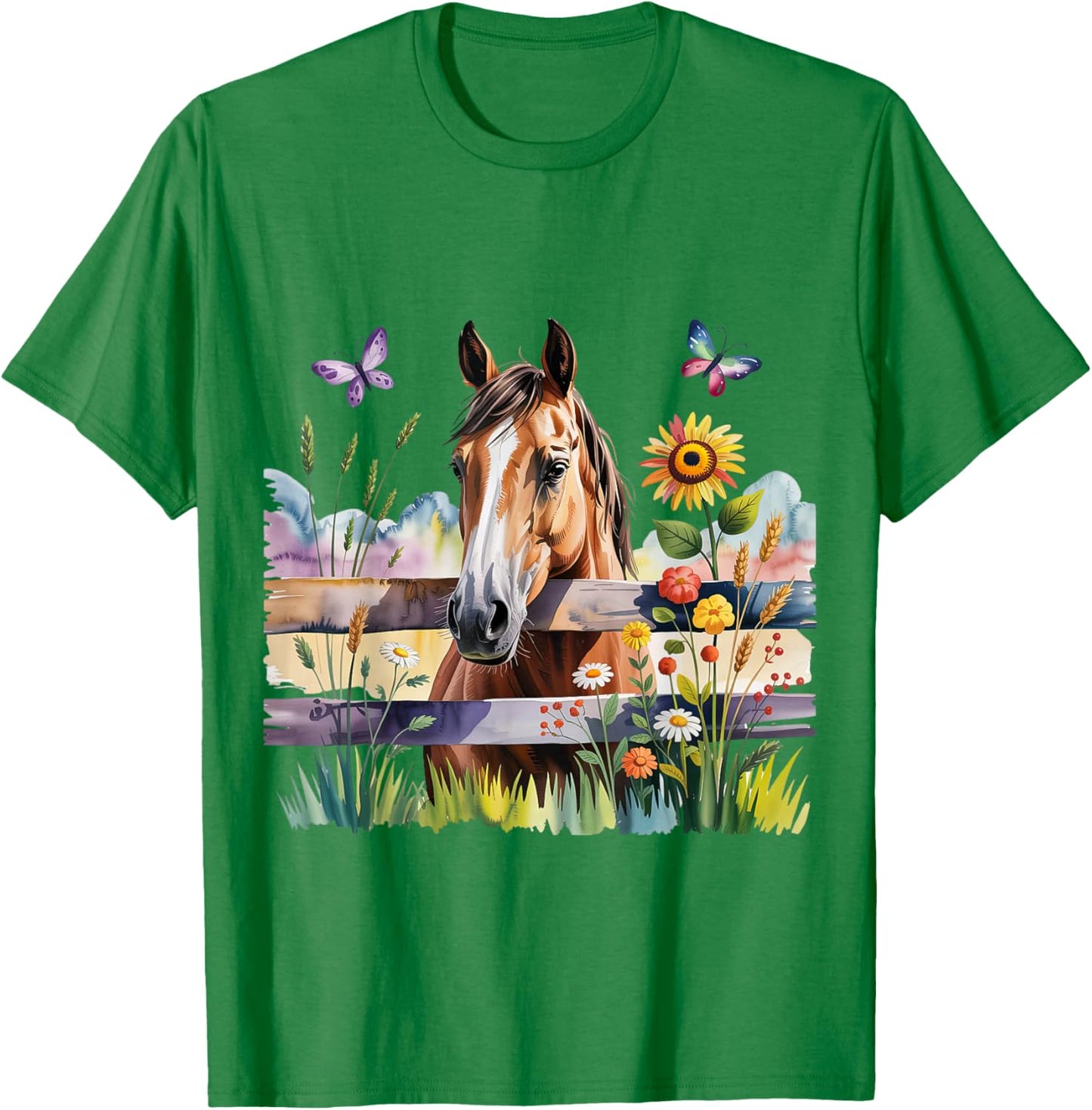 Süßes Pferde Motiv für Mädchen Stall und Reiten T-Shirt - T-Shirt | Irish Green