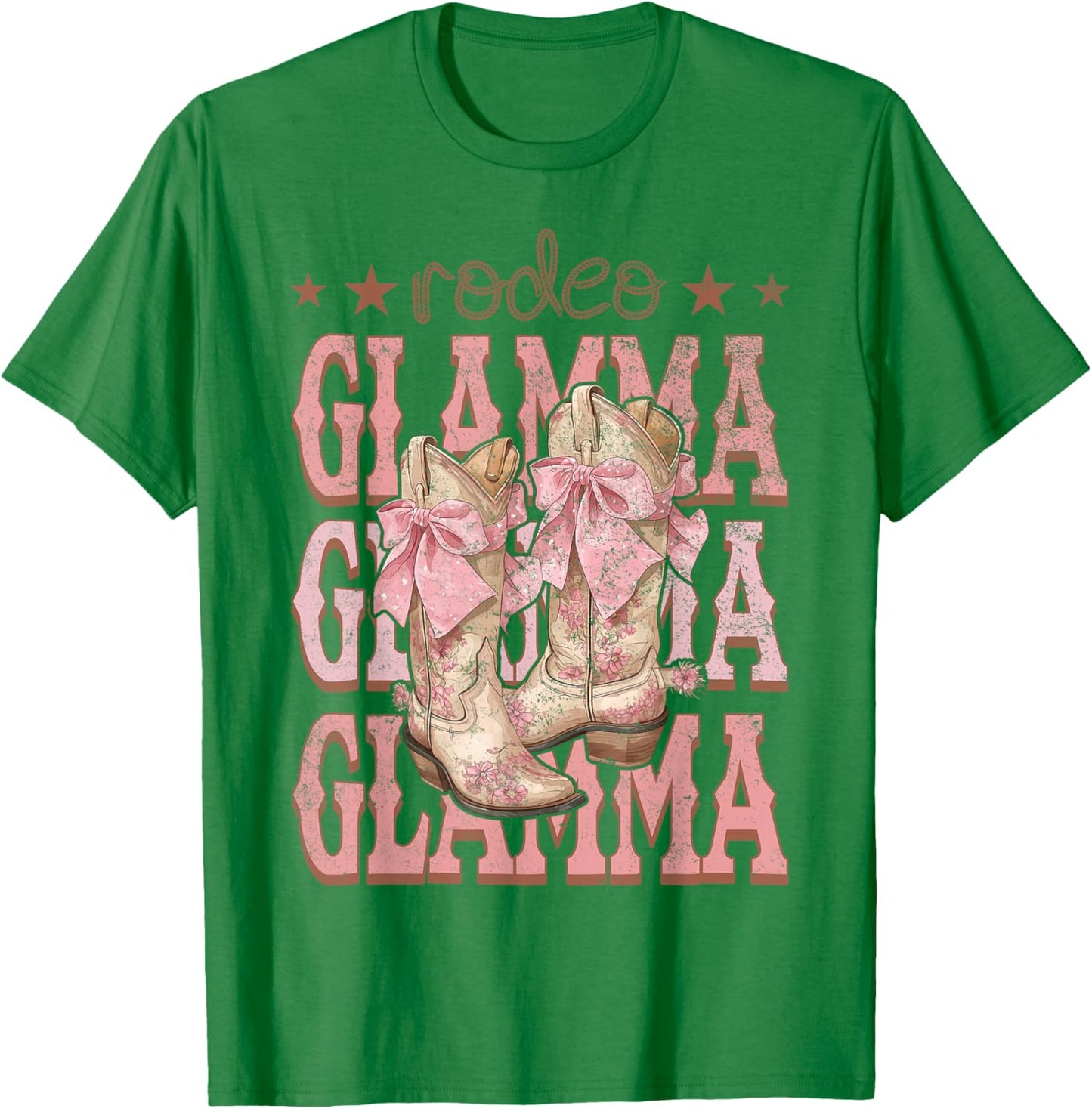 Rodeo Glamma Pink Boots Coquette Cow-Girl Birthday Party T-Shirt - T-Shirt | Irish Green