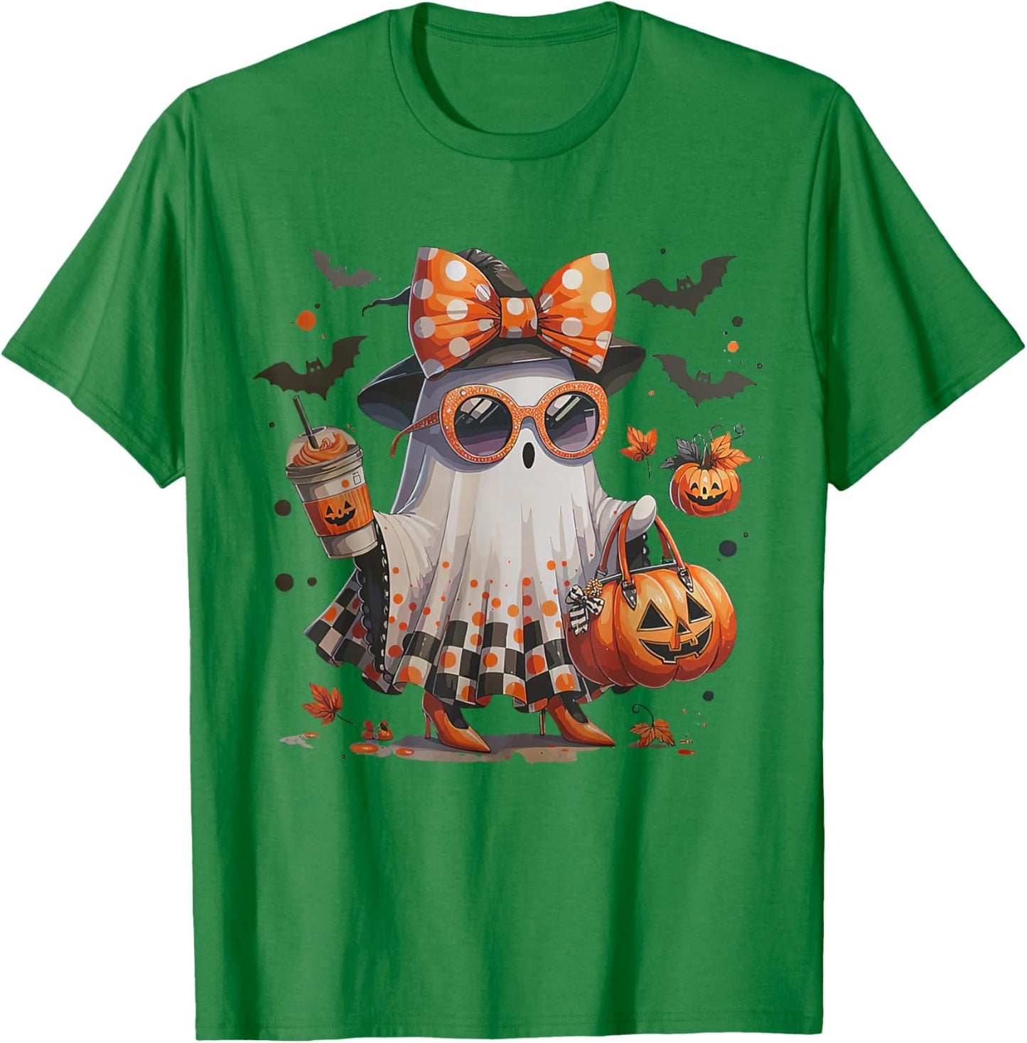 Funny Boo Ghost Pumpkin Halloween Spooky Season T-Shirt - T-Shirt | Irish Green