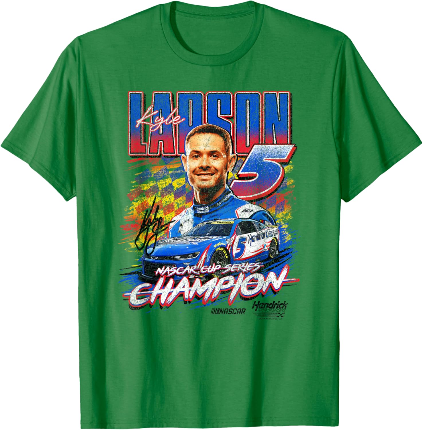 Hendrick Motorsports Kyle Larson Nascar Cup Series Champion T-Shirt - T-Shirt | Irish Green