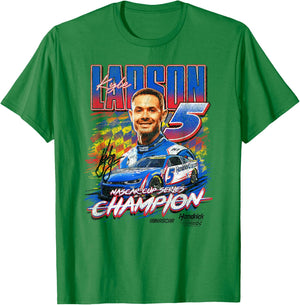Hendrick Motorsports Kyle Larson Nascar Cup Series Champion T-Shirt - T-Shirt | Irish Green