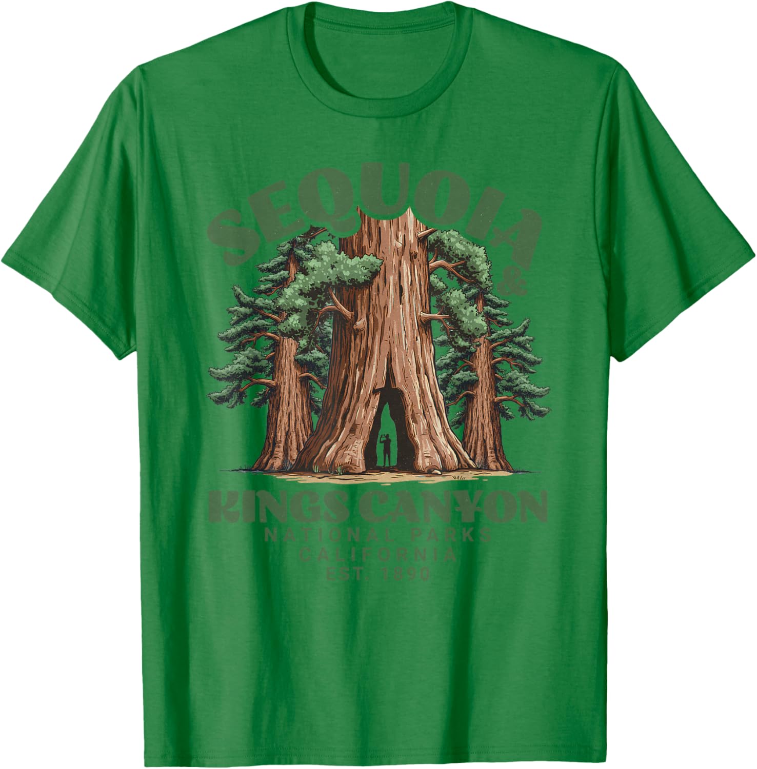 Sequoia Kings Canyon National Parks T-Shirt - T-Shirt | Irish Green