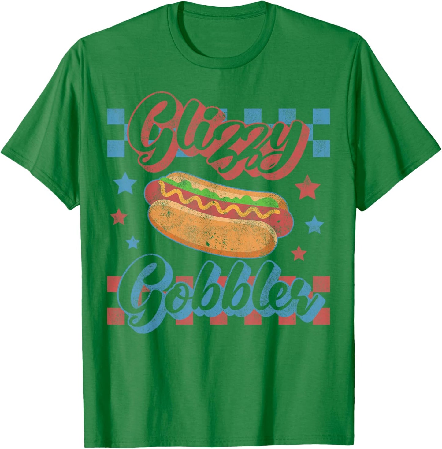 Hotdog Glizzy Gobbler Vintage 4th of July Hot Dog T-Shirt - T-Shirt | Irish Green