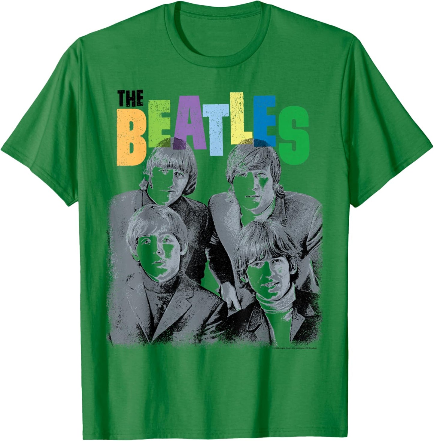 The Beatles -Color Layers Retro Pop Design T-Shirt - T-Shirt | Irish Green