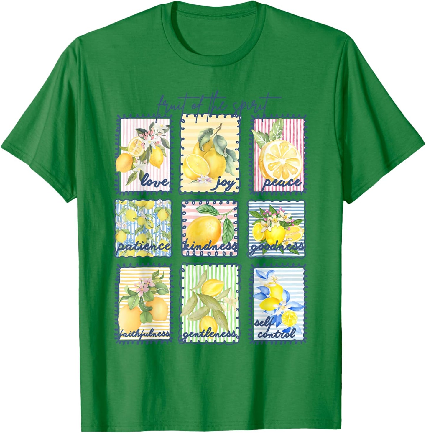 Fruit of The Spirit Postage Stamp Lemon Christian T-Shirt - T-Shirt | Irish Green