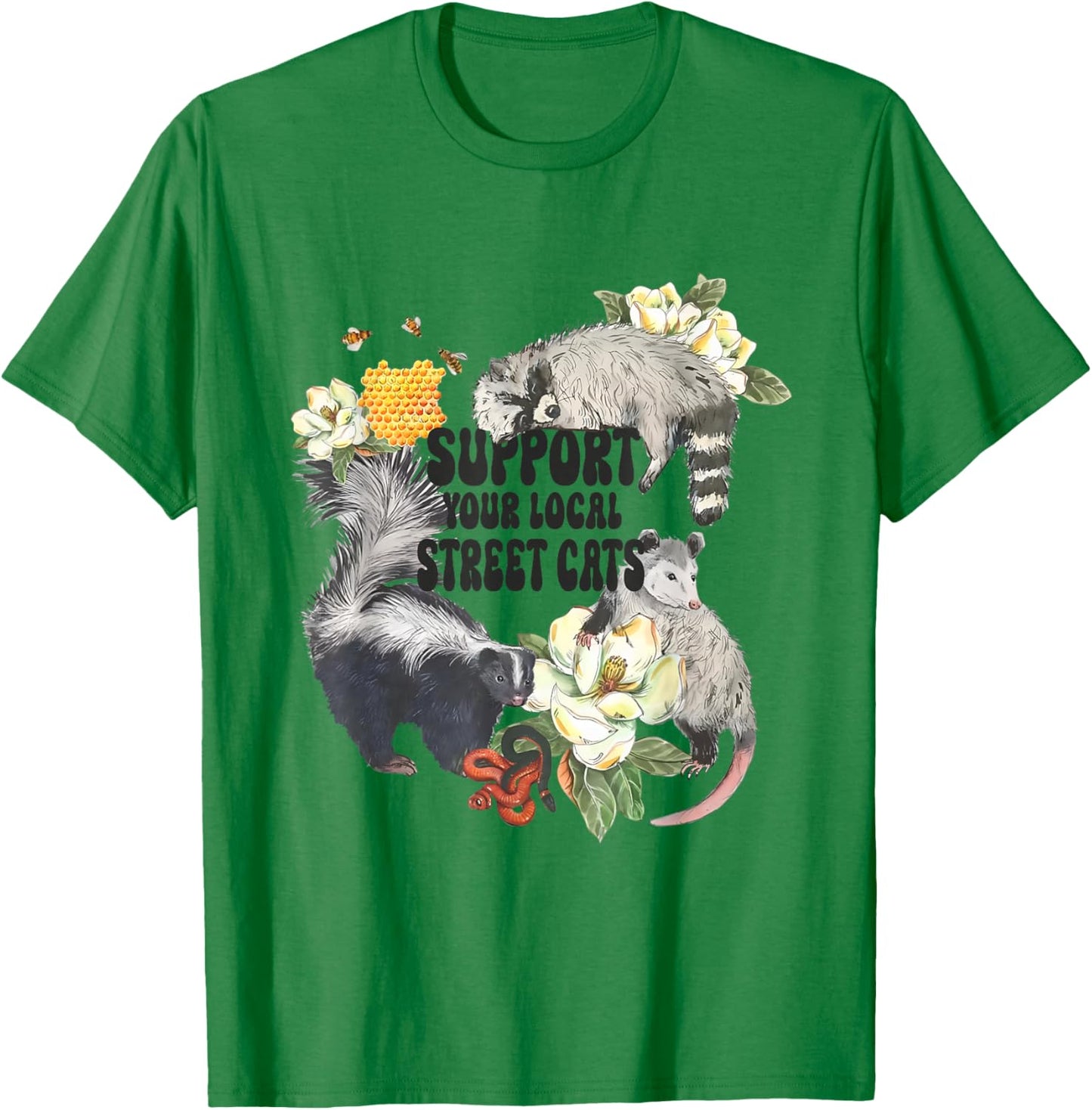 Support Your Local Street Cats Team Trash Street Cats Squad T-Shirt - T-Shirt | Irish Green
