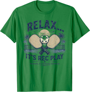 Relax It’s Rec Play Nobody is Getting Drafted Pickleball T-Shirt - T-Shirt | Irish Green