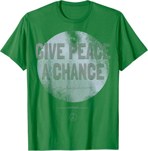 Give Peace A Chance Circle Design T-Shirt - T-Shirt | Irish Green