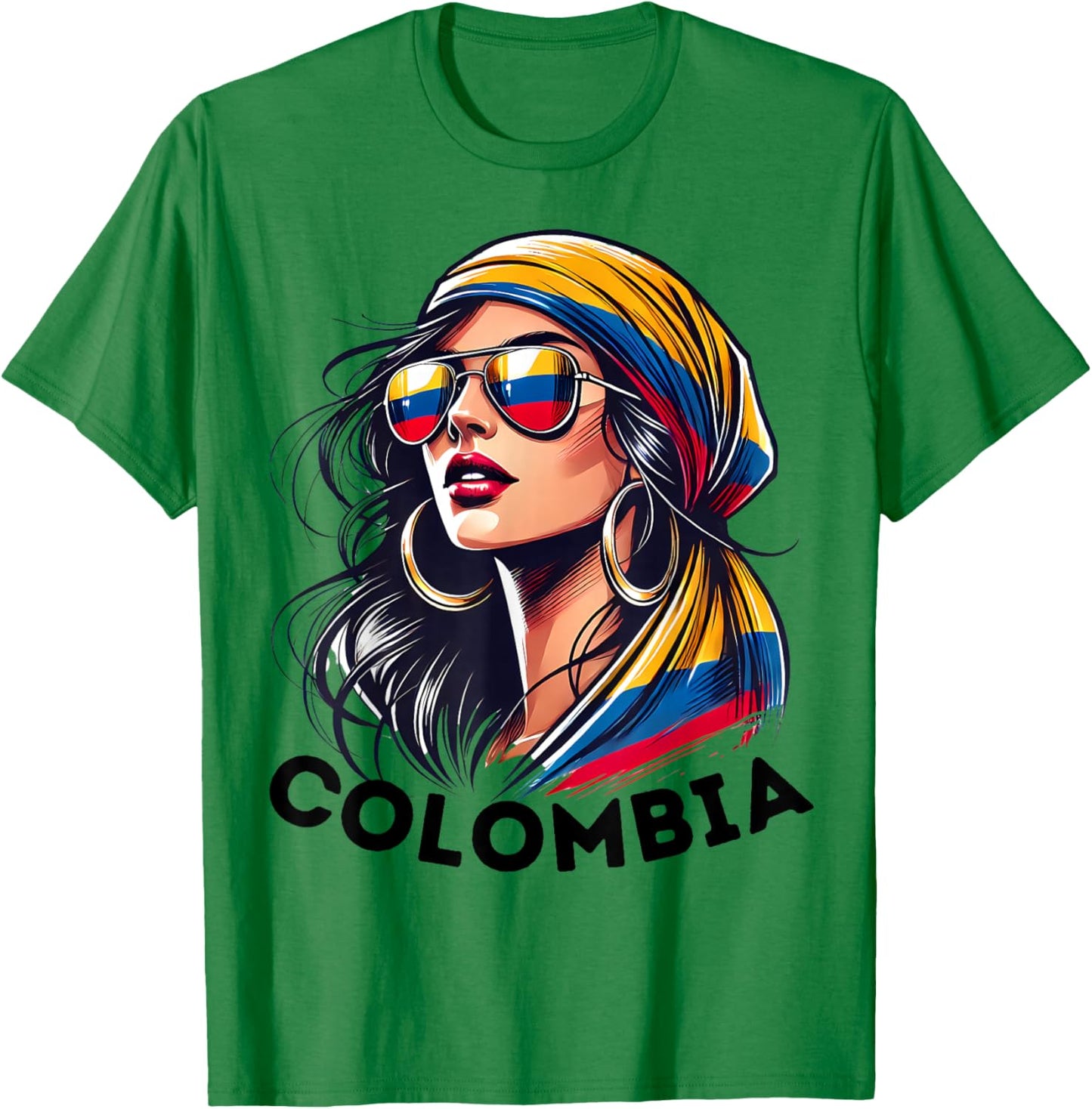 Colombians Souvenirs Products Woman Flag Roots Colombia T-Shirt - T-Shirt | Irish Green