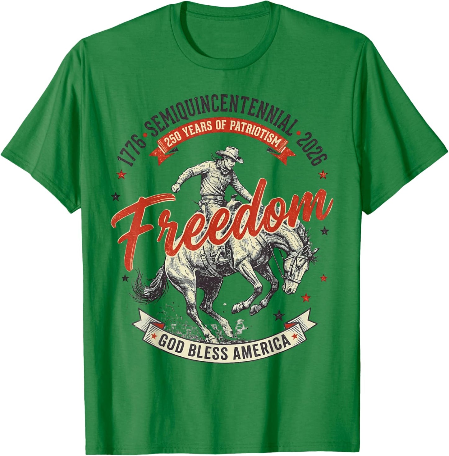 250 Years of Freedom American Anniversary USA 250th Birthday T-Shirt - T-Shirt | Irish Green