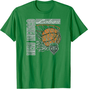 New Mexico Lobos Vintage Basketball 90's Red T-Shirt - T-Shirt | Irish Green