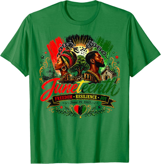 Juneteenth Black American Feedom 1865 Juneteenth Men Women T-Shirt - T-Shirt | Irish Green