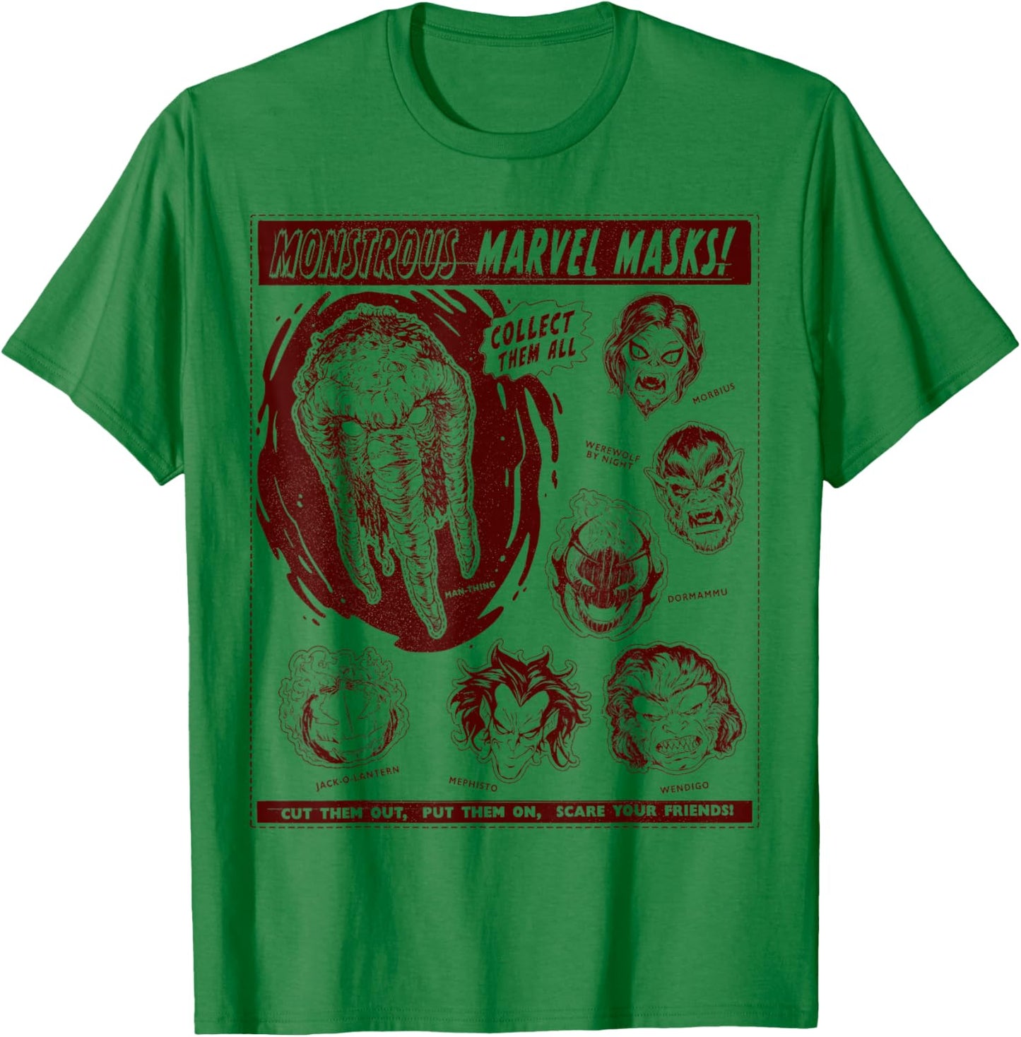 Marvel Monsters Man-Thing Monstrous Marvel Masks Halloween T-Shirt - T-Shirt | Irish Green