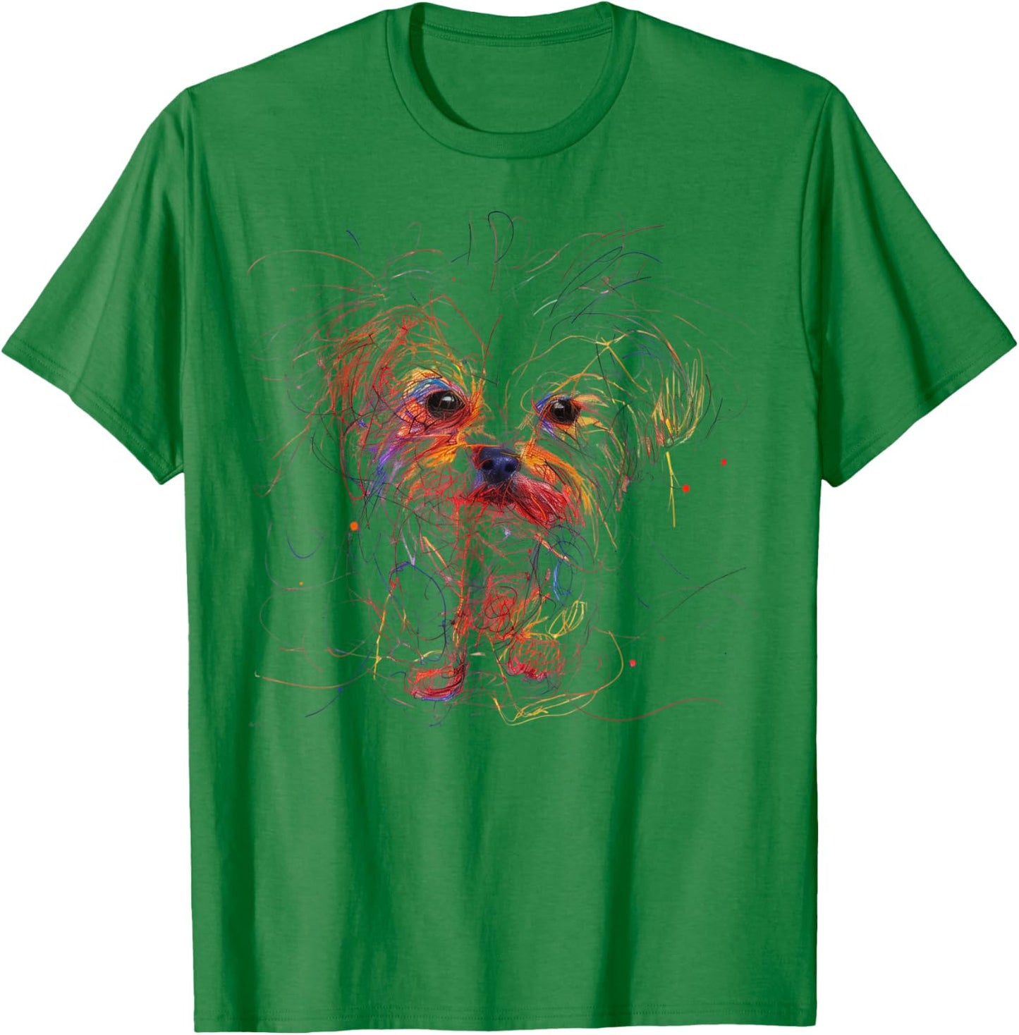 Maltese Lover Dog Drawn With Colored Pencils Favorite Pet T-Shirt - T-Shirt | Irish Green