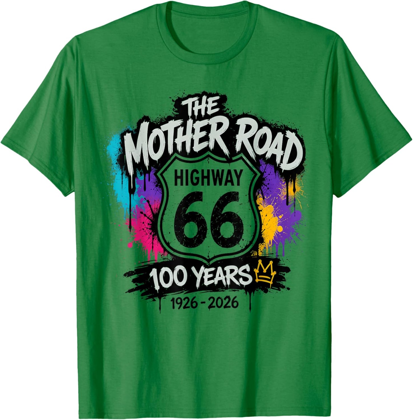 Vintage Highway 66 100 Year Centennial Anniversary Souvenir T-Shirt - T-Shirt | Irish Green