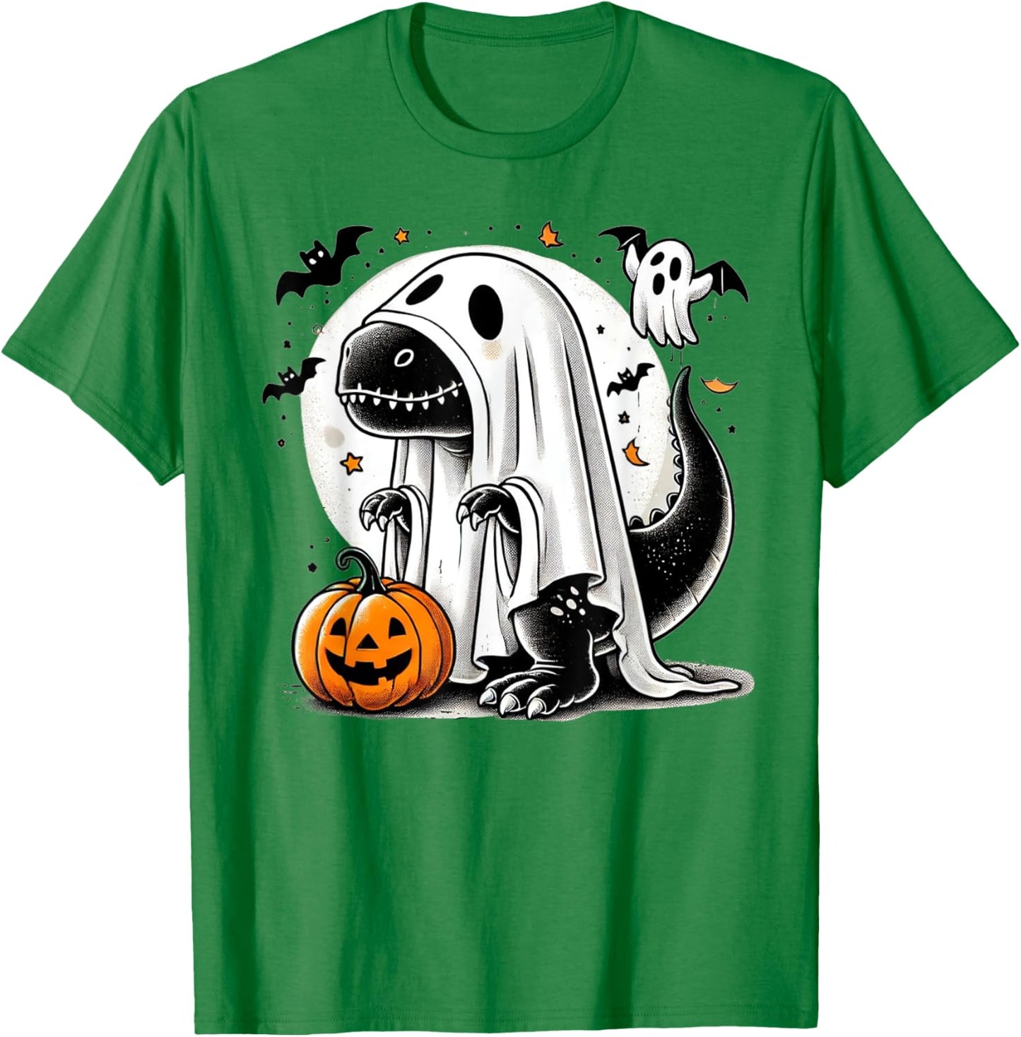 Funny T-Rex Ghost Dinosaur Halloween Costume Tyrannosaurus T-Shirt - T-Shirt | Irish Green