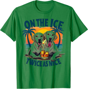 Labrador Retriever Dog Beach Vibes Tropical Sunset Design Women Kids T-Shirt - T-Shirt | Irish Green
