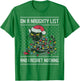 On a naughty list and I regret nothing, cat Christmas lights T-Shirt - T-Shirt | Irish Green