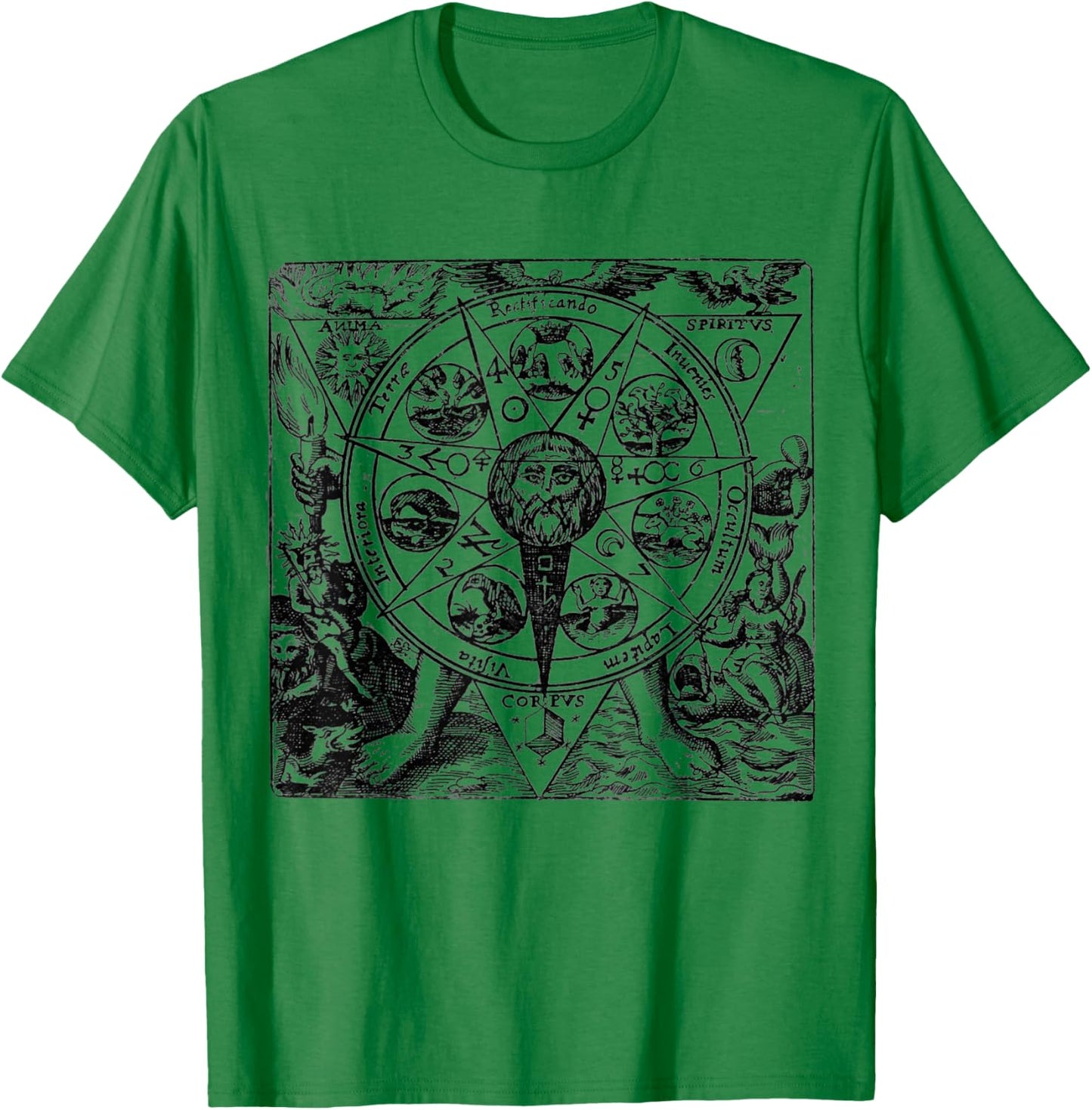 Great Hermetic Arcanum, Alchemist Occult Esoteric T-Shirt - T-Shirt | Irish Green