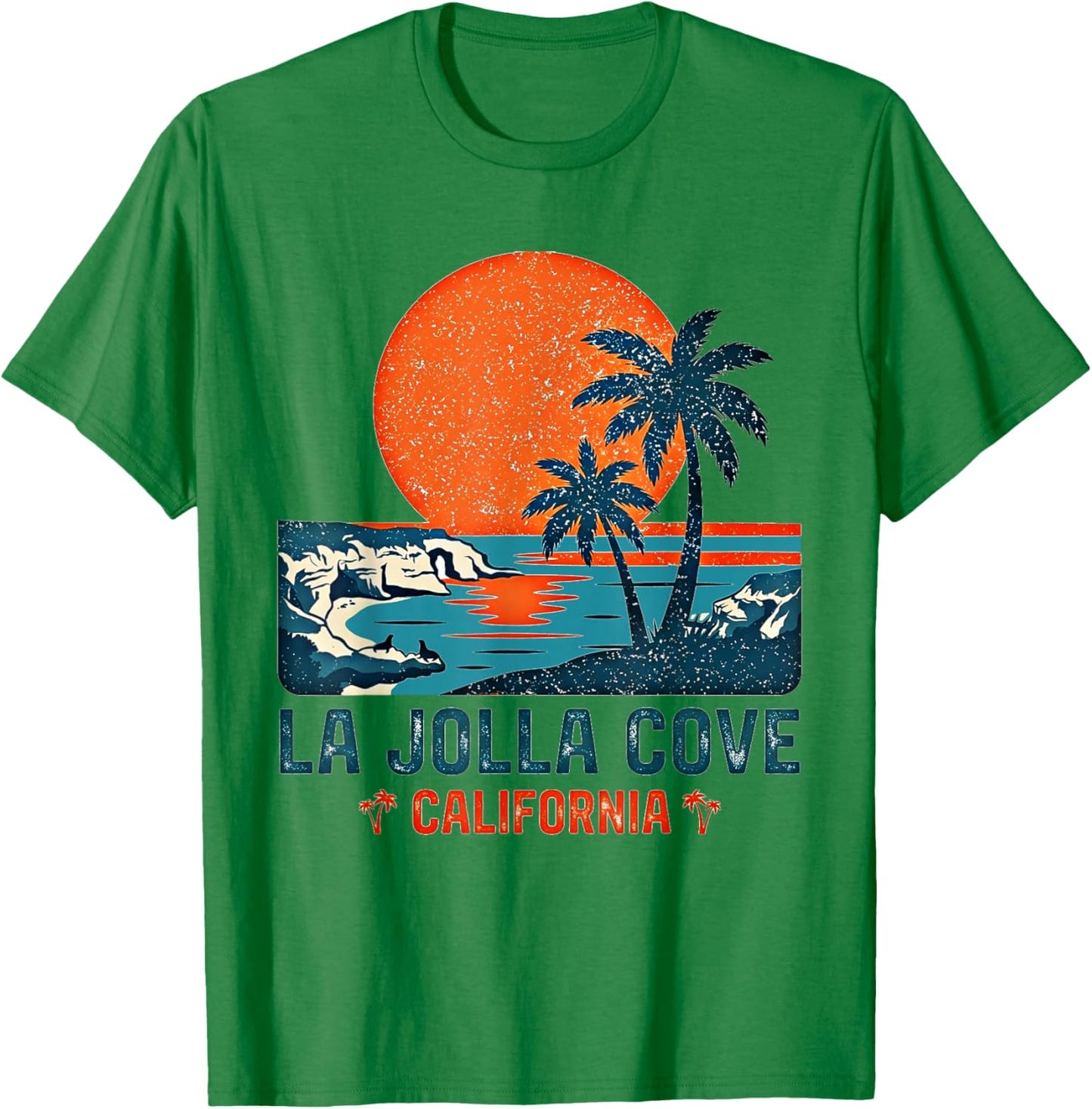 La Jolla Cove San Diego California Retro Vintage Souvenir T-Shirt - T-Shirt | Irish Green