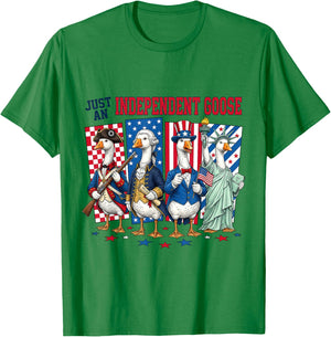 Just an Independent Goose Patriotic Funny USA T-Shirt - T-Shirt | Irish Green