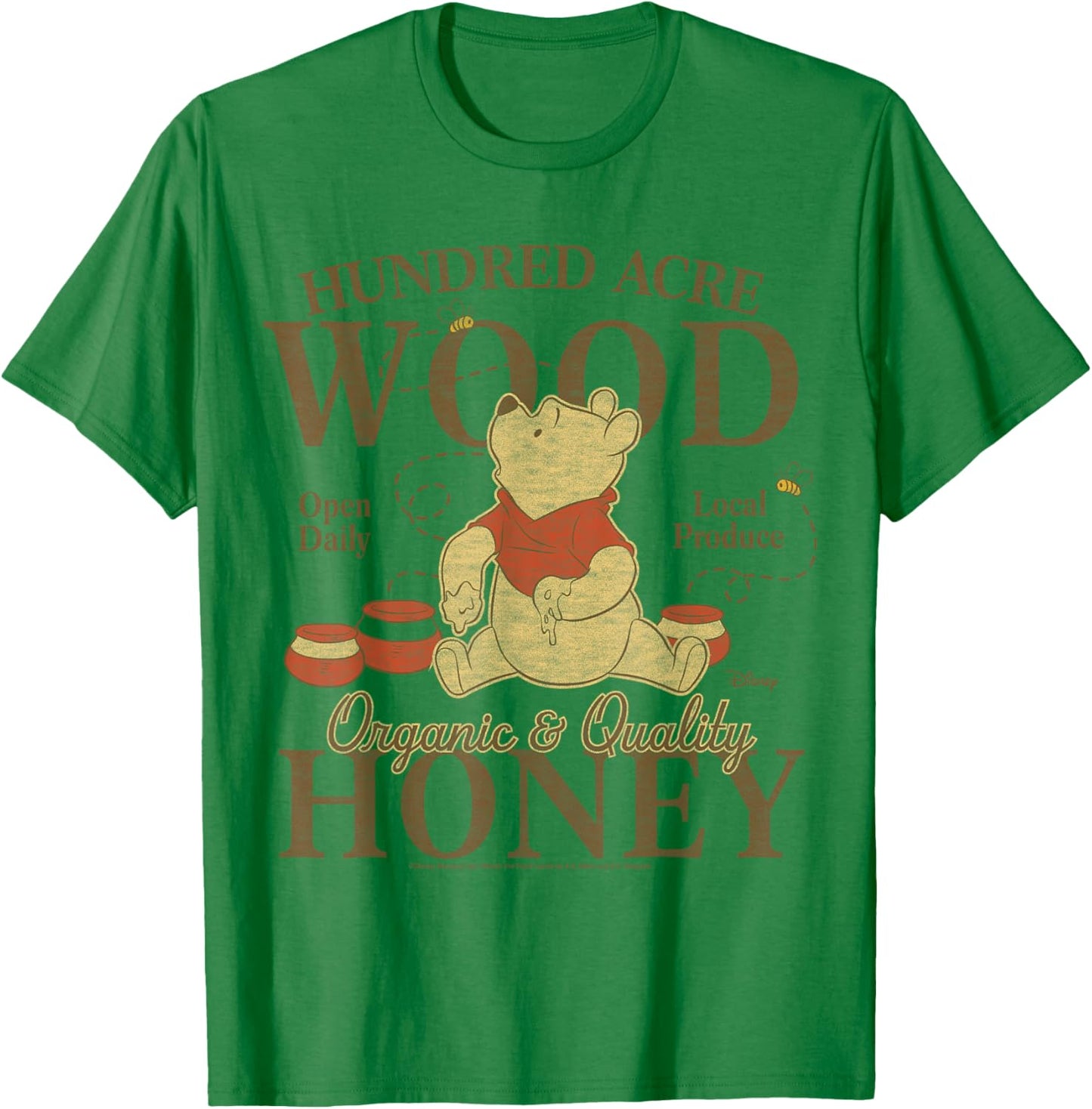 Winnie The Pooh - Hundred Acre Wood Pooh Organic Honey T-Shirt - T-Shirt | Irish Green