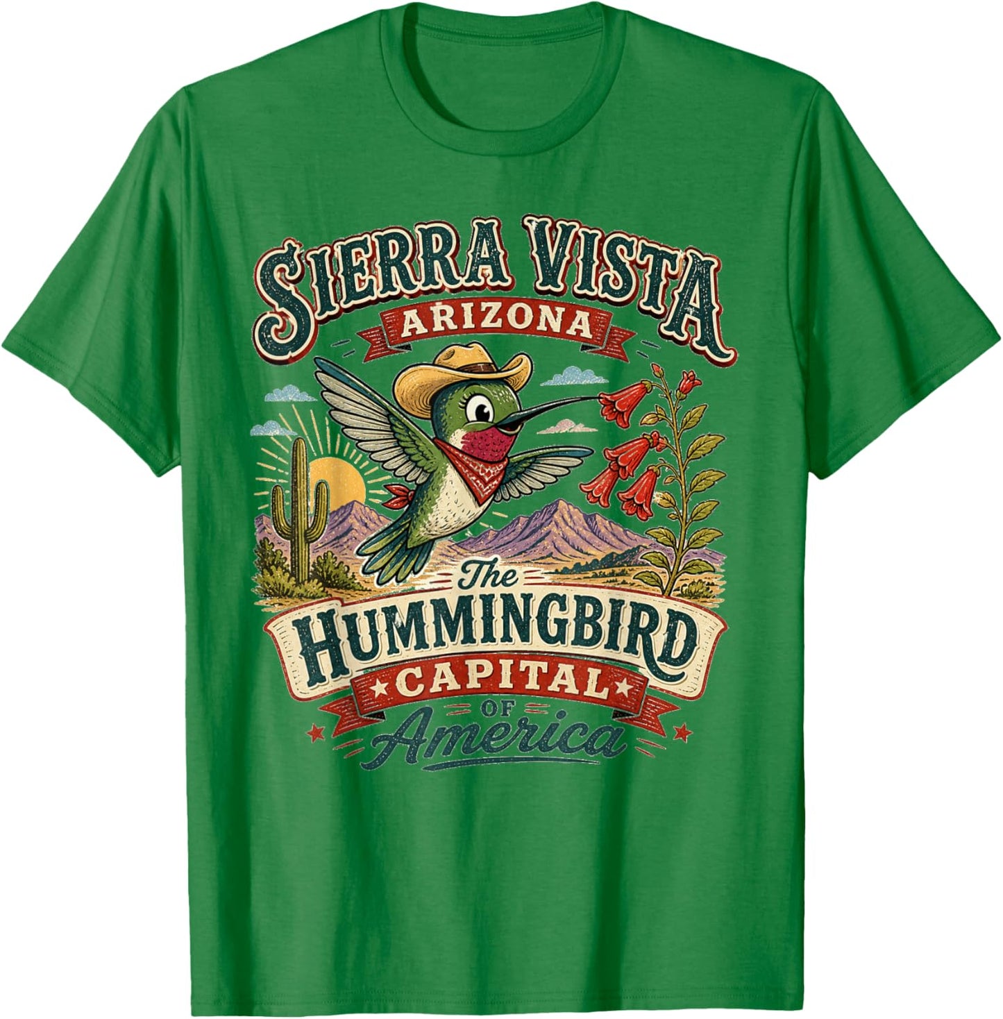 Sierra Vista, Arizona - Hummingbird Capital - Vintage Logo T-Shirt - T-Shirt | Irish Green