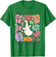 Sorry I'm Late I Was Dilly Dallying Goose Floral Retro T-Shirt - T-Shirt | Irish Green
