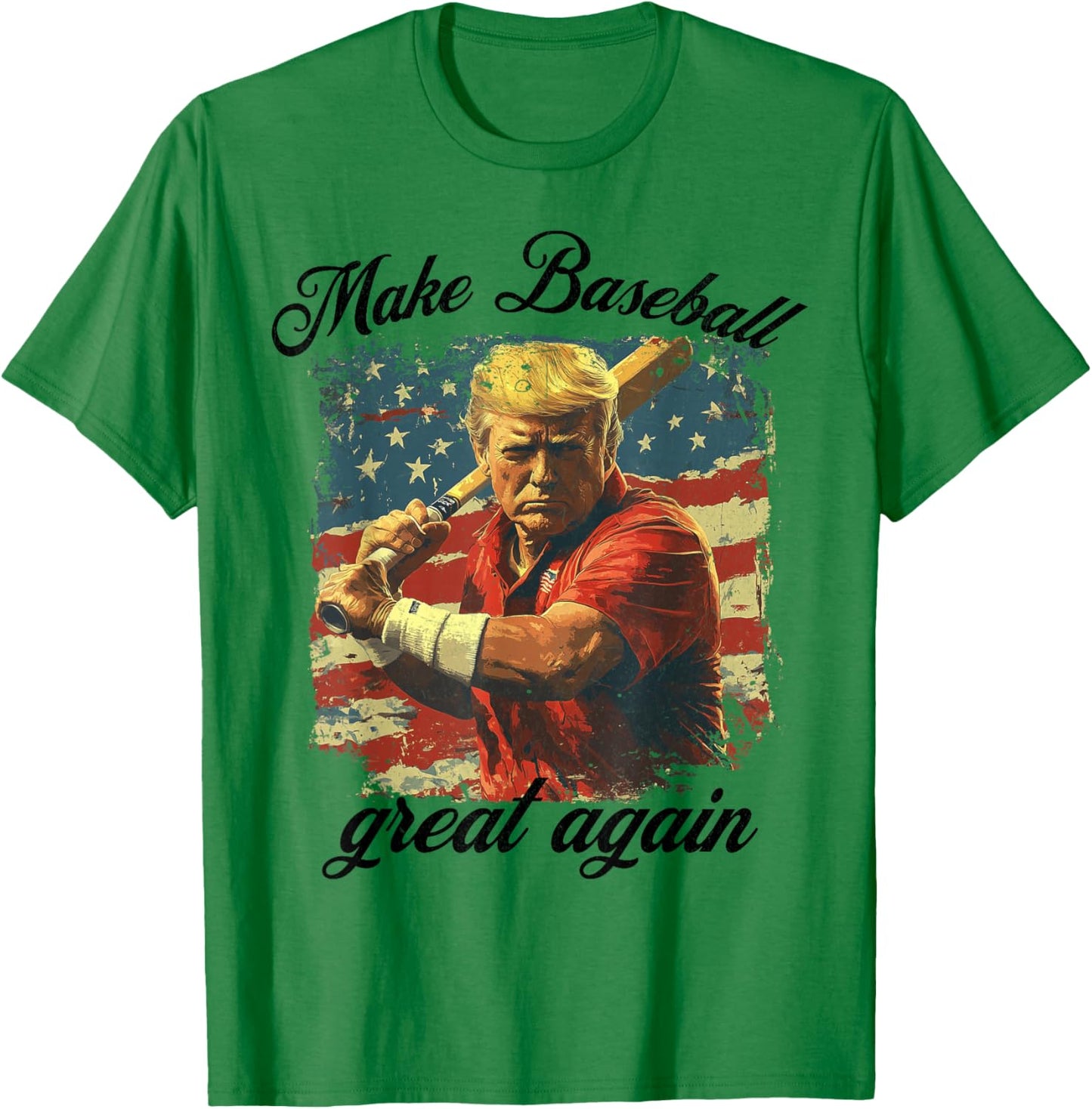 Make Baseball Great Again Funny Baseball Men Women American T-Shirt - T-Shirt | Irish Green