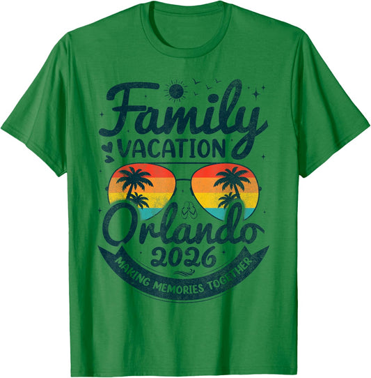 Family Vacation Orlando Beach 2026 Vintage Florida Group T-Shirt - T-Shirt | Irish Green