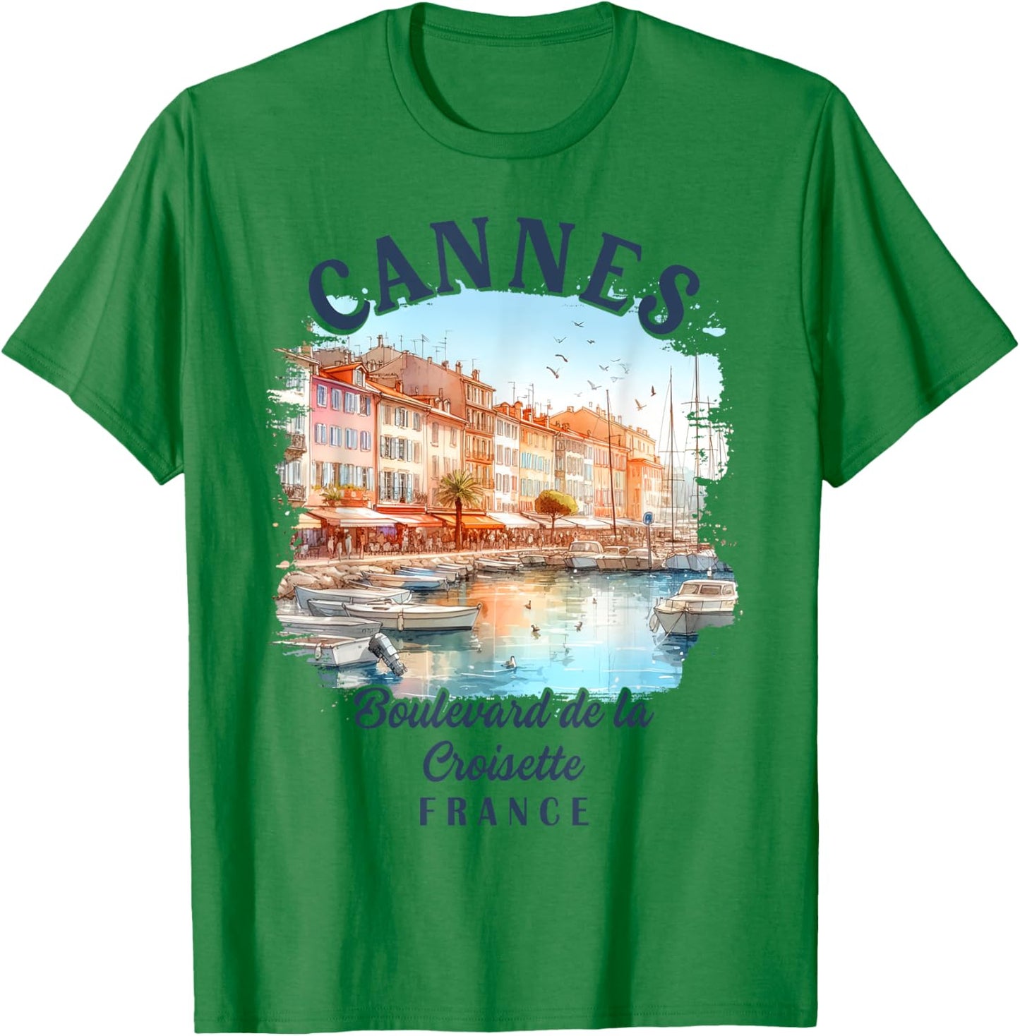 Cannes France Travel Trip Cannes Boulevard De La Croisette T-Shirt - T-Shirt | Irish Green