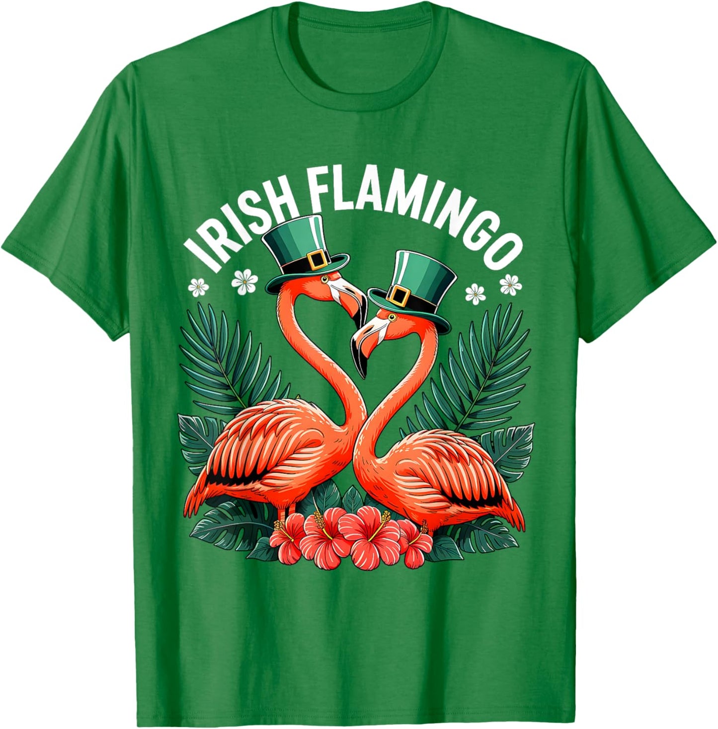 Irish Flamingo St Patricks Day Cute Flamingo Lover Men Women T-Shirt - T-Shirt | Irish Green