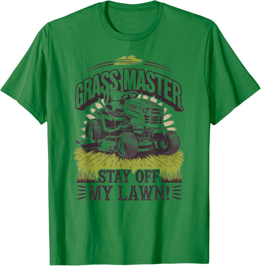 Grass Master Stay Off My Lawn Funny Lawn Mowing Gardening T-Shirt - T-Shirt | Irish Green
