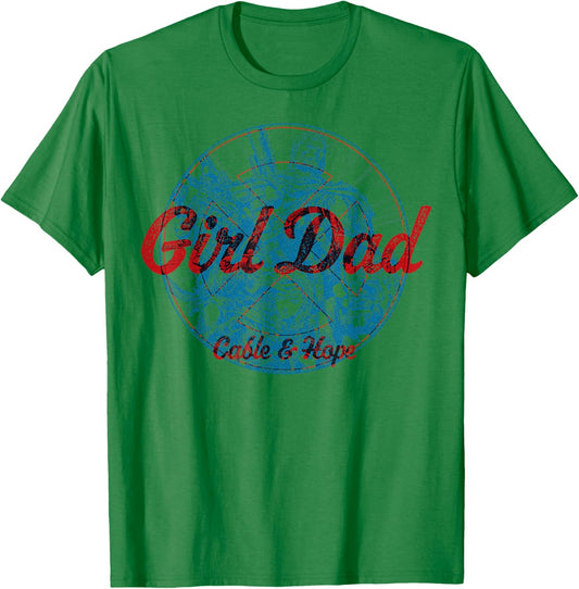 Marvel X-Men Father's Day Cable & Hope Girl Dad X-Men Logo T-Shirt - T-Shirt | Irish Green
