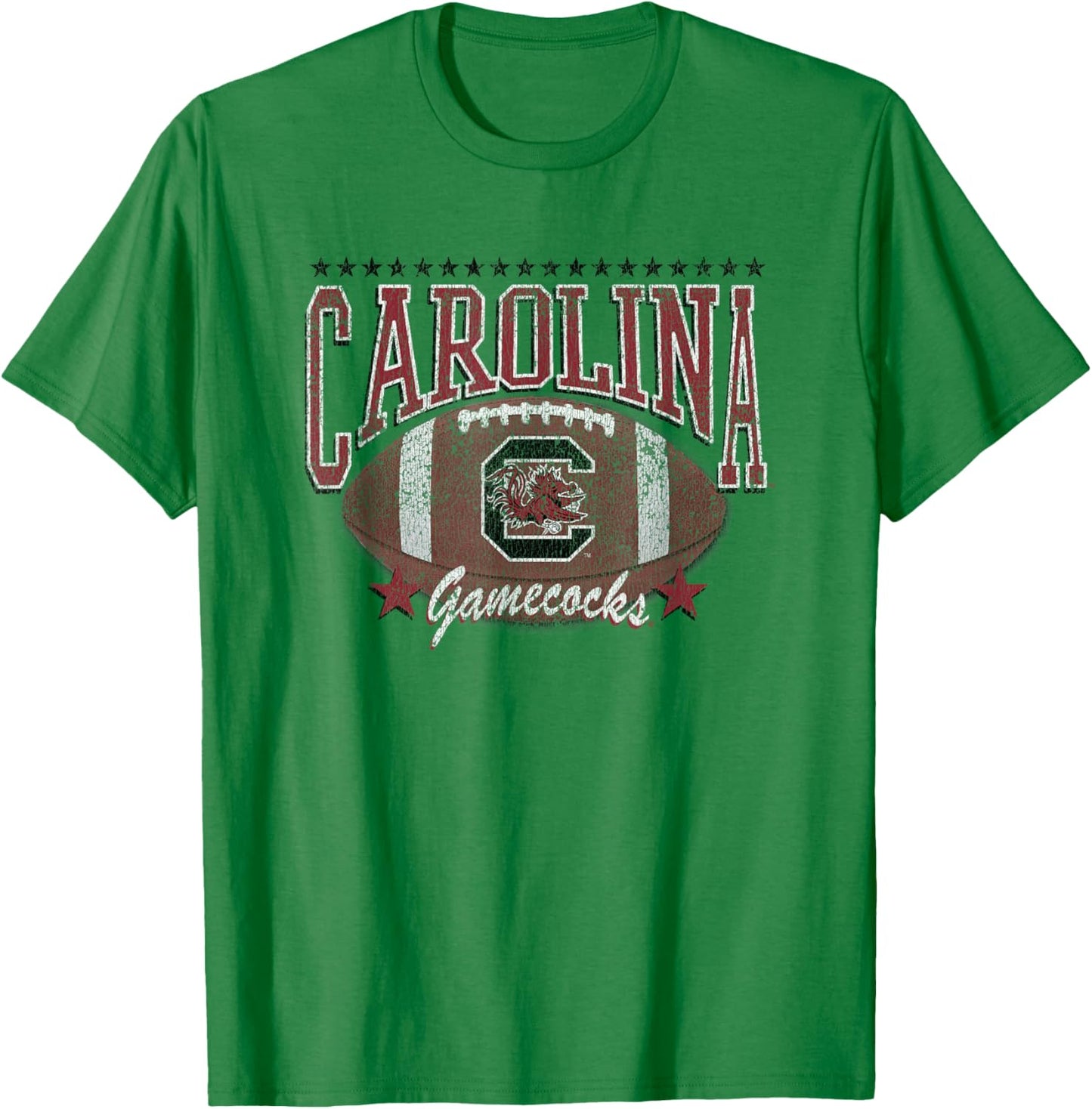 South Carolina Gamecocks Football Vintage Stars Gray T-Shirt - T-Shirt | Irish Green